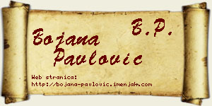 Bojana Pavlović vizit kartica